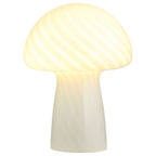 Kanaby Mushroom Shaped Glass Bedside Table Lamp White