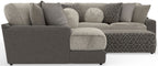 Canyon - 4 Piece Sectional With Cuddler Seat Cushions, Included Accent Pillows And Cocktail Ottoman (Left Side Facing Chaise) - Umber