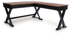Wildenauer - 4 Pc. - Home Office Desk And Return, Swivel Desk Chair, Bookcase - Brown / Black