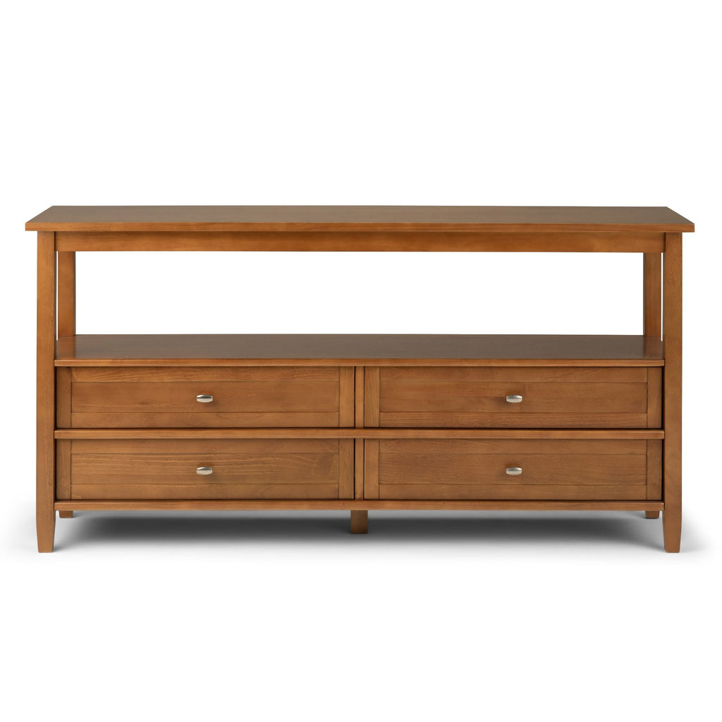 Warm Shaker - Wide Console Sofa Table - Light Golden Brown