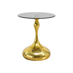 Modern Minimalist Coffee Table With Steel Legs And Tempered Glass Top