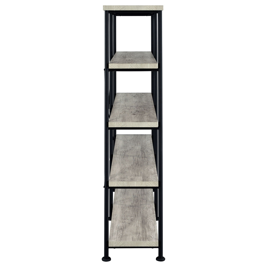 Analiese 63-inch 4-shelf Double Bookshelf Grey Driftwood