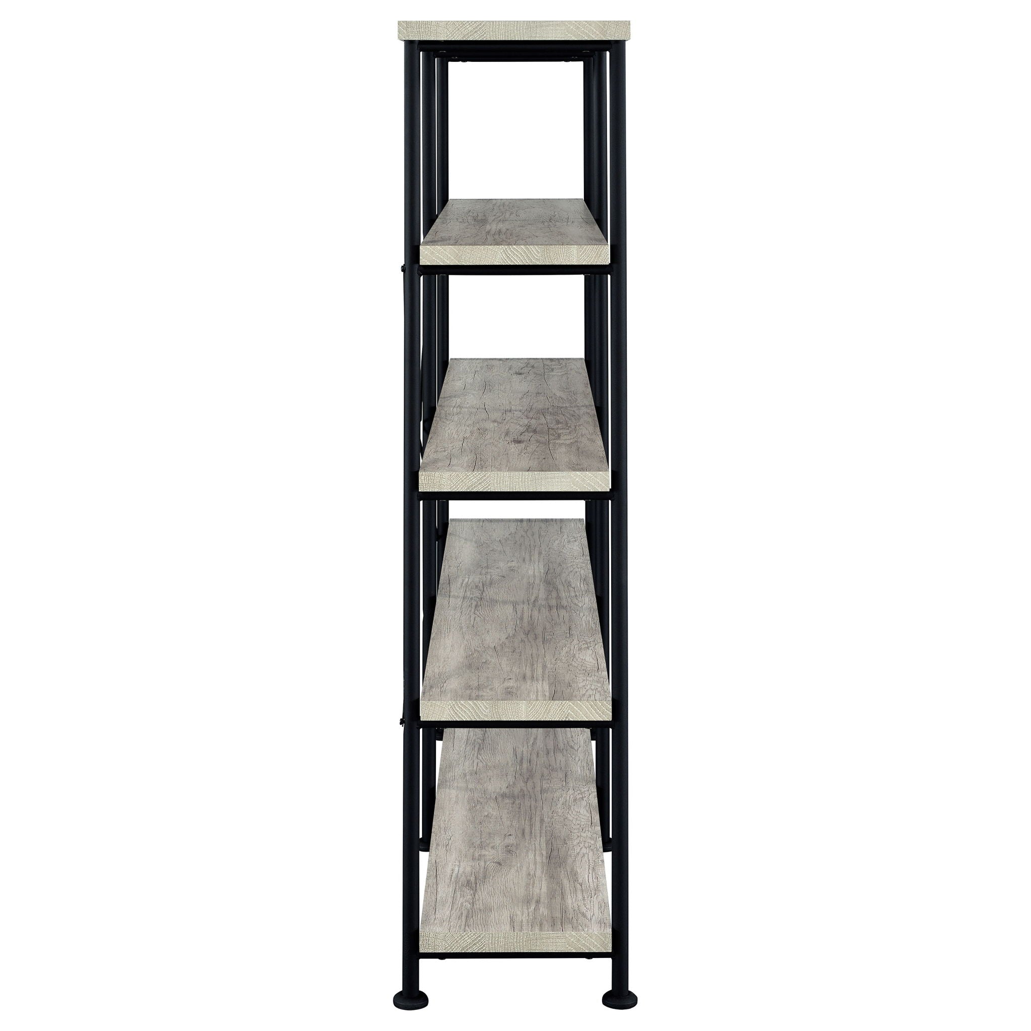 Analiese 63-inch 4-shelf Double Bookshelf Grey Driftwood