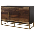Zara 2-door 57-inch Wood Accent Storage Cabinet Black Walnut