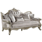 Libertee - Sofa With 5 Pillows - Beige Fabric & Champagne