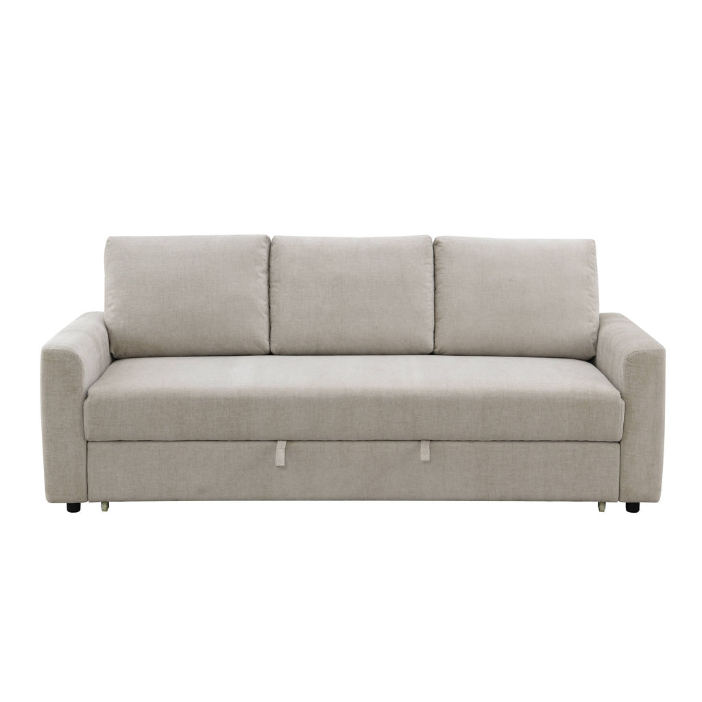 Leira - Linen Pull Out Sleeper Sofa - Beige