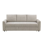 Leira - Linen Pull Out Sleeper Sofa - Beige