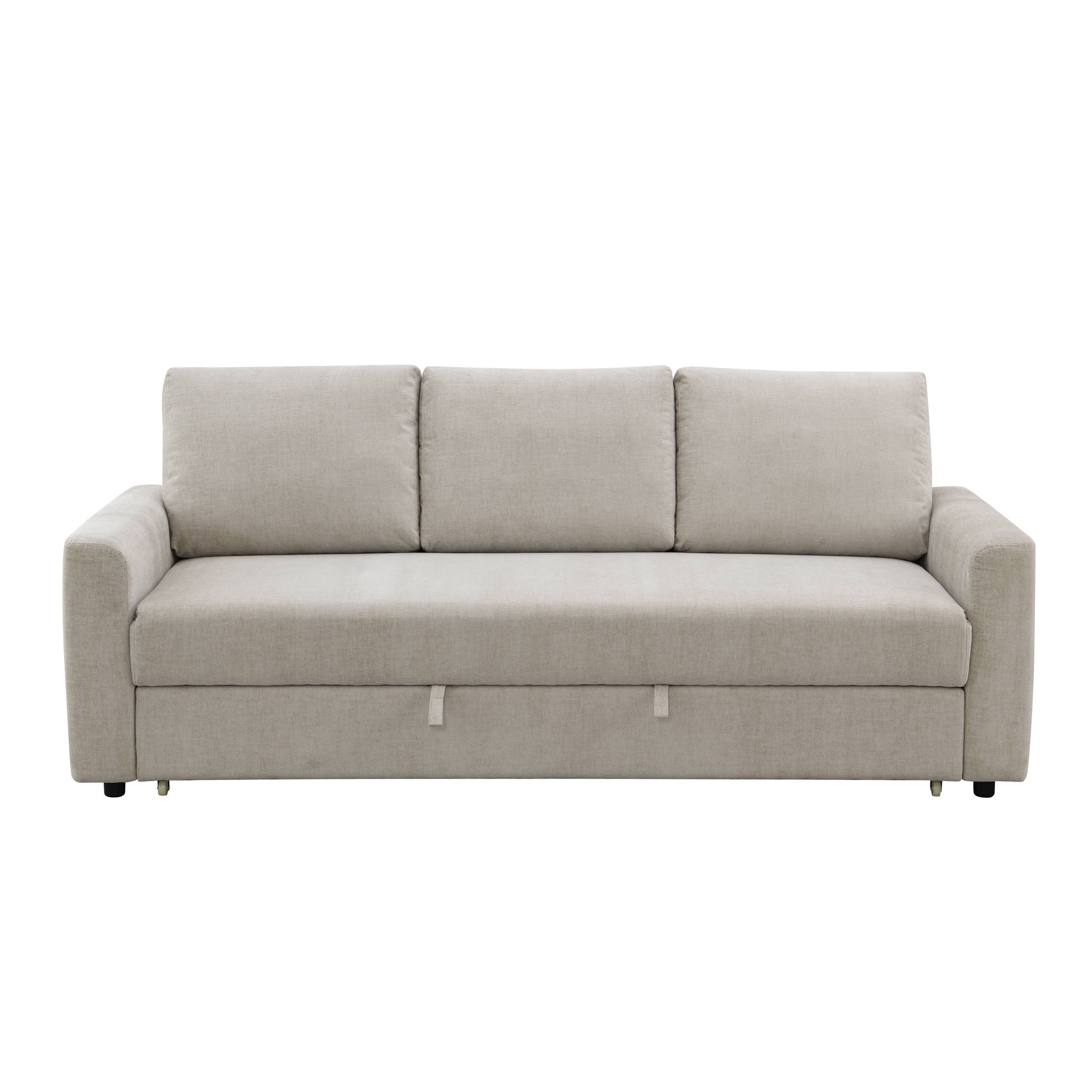 Leira - Linen Pull Out Sleeper Sofa - Beige