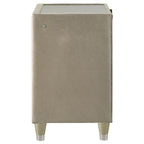 Lorient 2-drawer LED Nightstand with USB Ivory and Camel