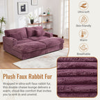 Oversized Double Chaise Lounge Sofa Bed With USB Ports And Cup Holders