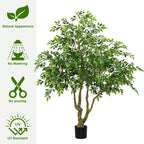 Artificial Banyan Tree With A Trunk And Lifelike Leaves, For Indoor And Outdoor Use - Green