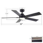Reversible Motor Integrated LED Dimmable Ceiling Fan With Light