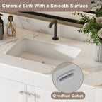 43" Bathroom Vanity, Multi Functional Cabinet, Doors And Drawer - White