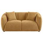 Aleisha Fabric Upholstered Loveseat Mustard Yellow