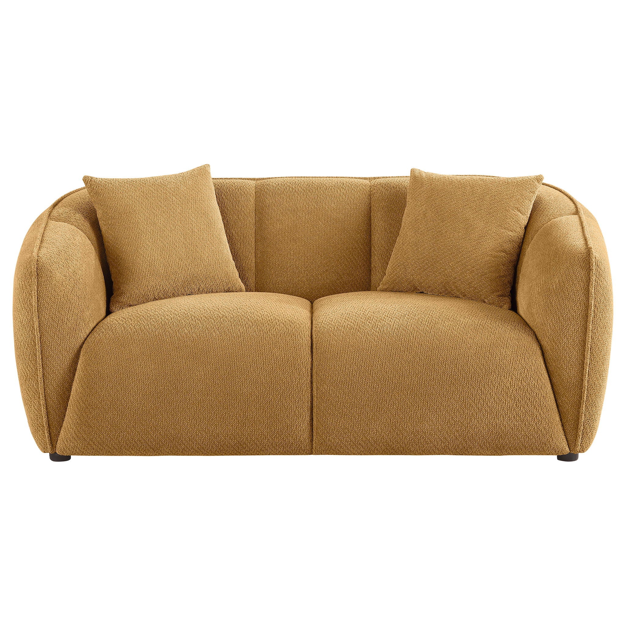 Aleisha Fabric Upholstered Loveseat Mustard Yellow