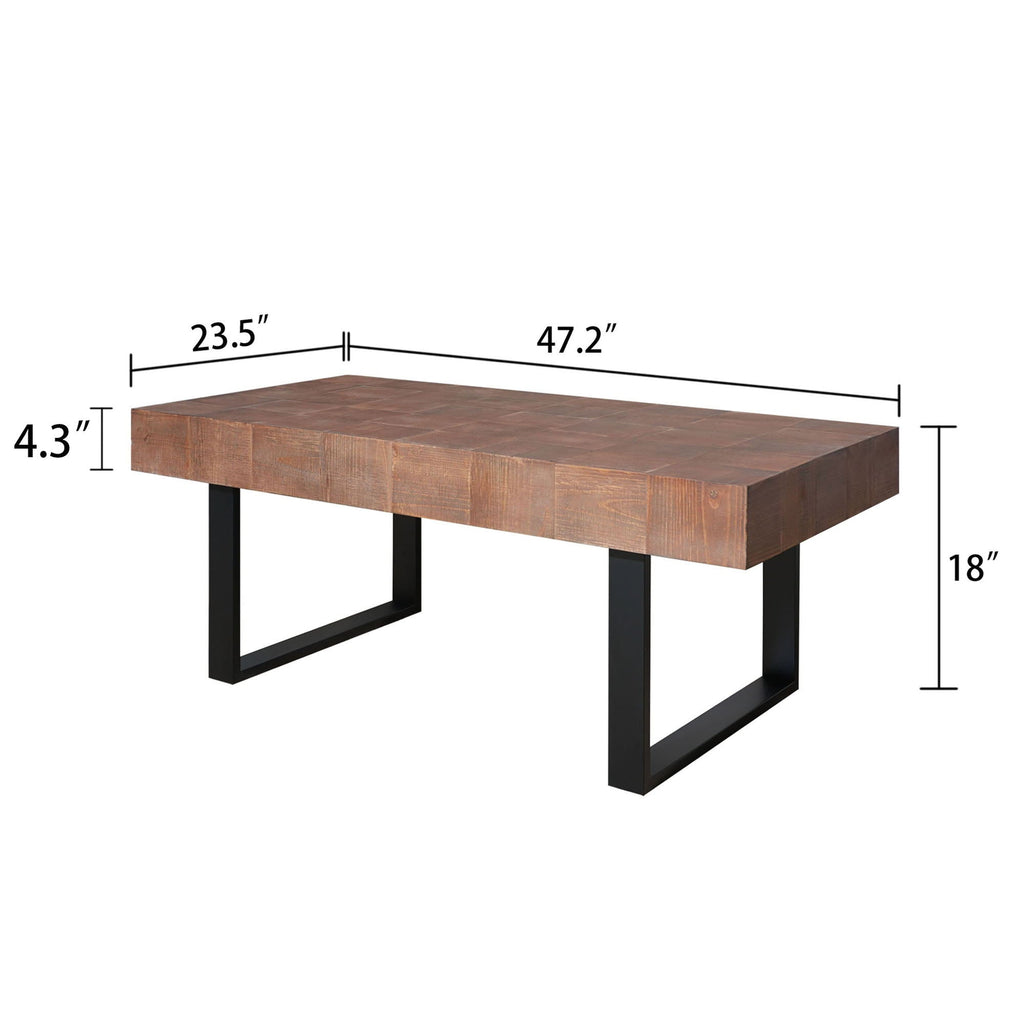 Rectangular Coffee Table With U-Shaped Legs Living Room - Multi