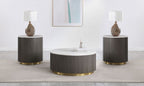 Jason 3-piece Round White Marble Coffee Table Set Charcoal