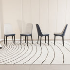 Modern Dining Chair With Cushions And Metal Legs
