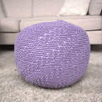 Bordeaux - Knitted Round Pouf Ottoman
