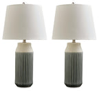 Afener - Ceramic Table Lamp (Set of 2) - Blue / Beige
