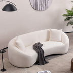 Curved 3 Seater Sofa For Living Room - White