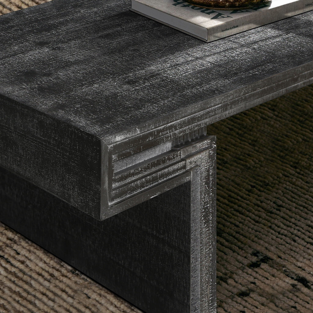 American Vintage Industrial Coffee Table, Double Tier Design