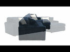 Breton - Sectional Sofa With 4 Pillows - Blue Corduroy