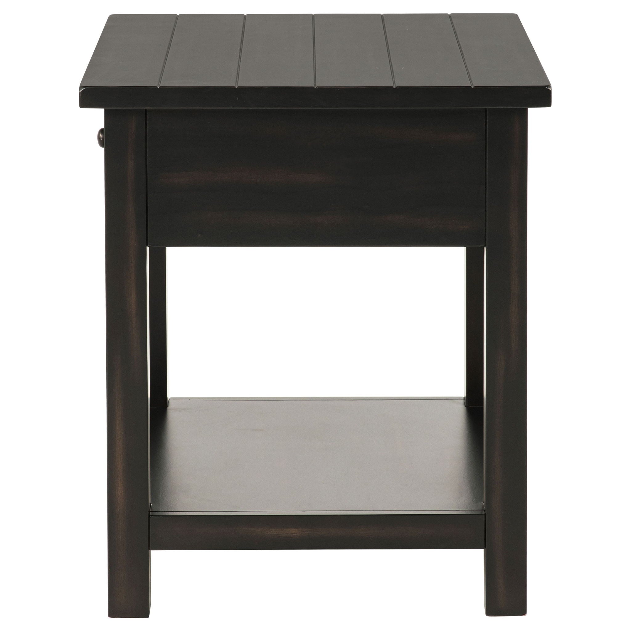 Payne 1-drawer Wood End Table with Shelf Distressed Java
