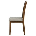 Atwood Wood Dining Side Chair Upholstered Seat Warm Brown