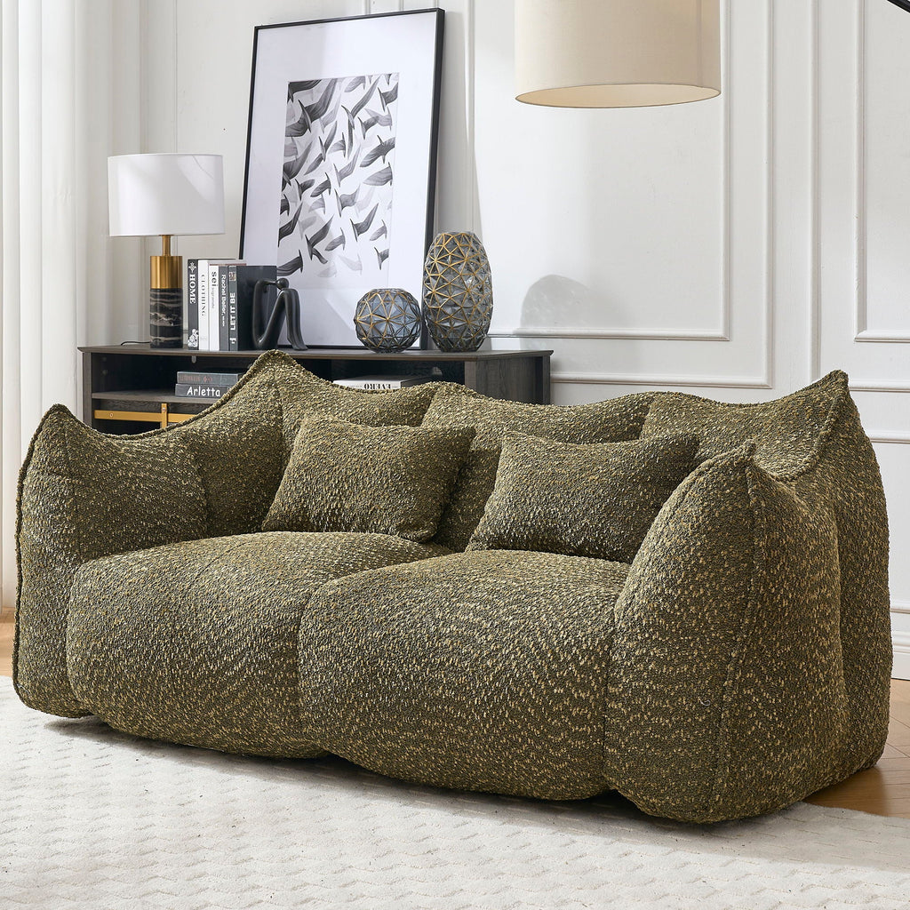 Comfortable Dual Beanbag Chair With High Resilience Foam Core For 2 People