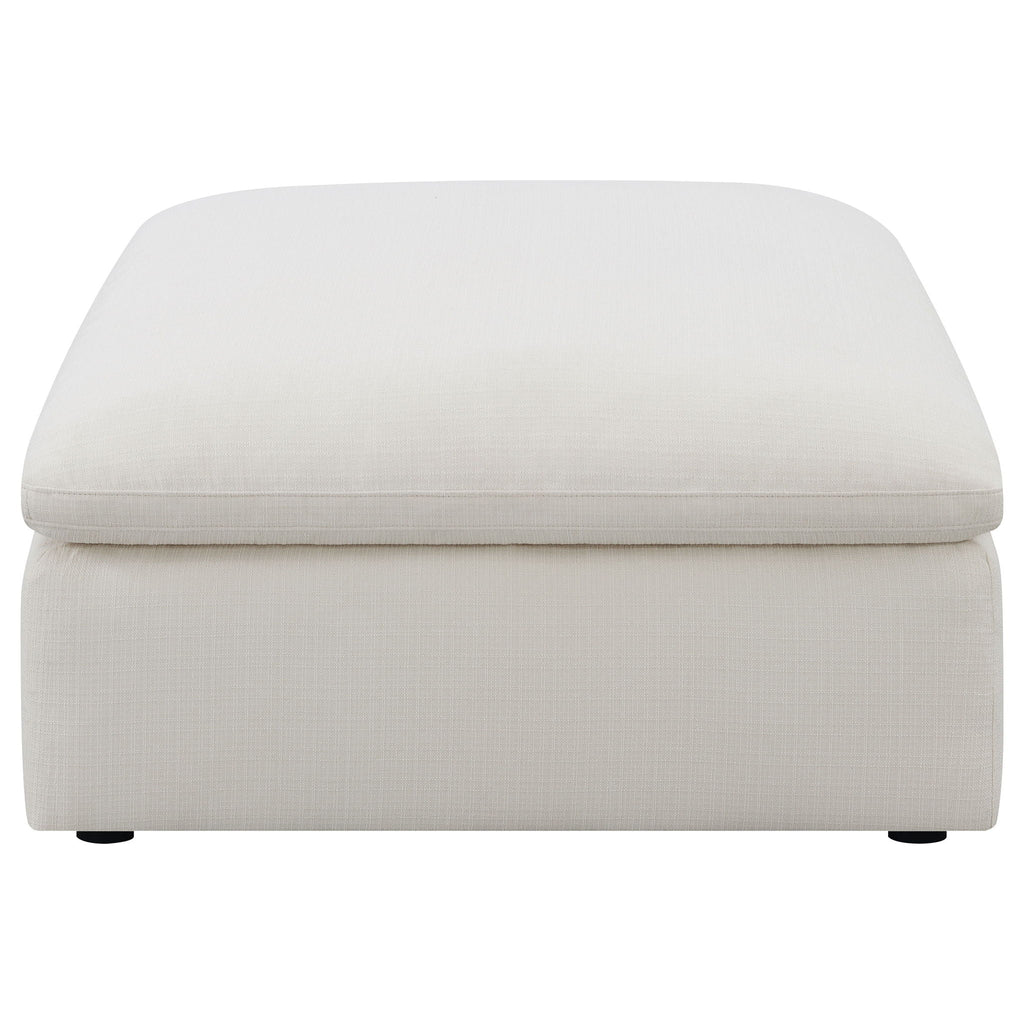 Hobson Square Upholstered Ottoman Ivory