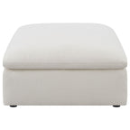 Hobson Square Upholstered Ottoman Ivory