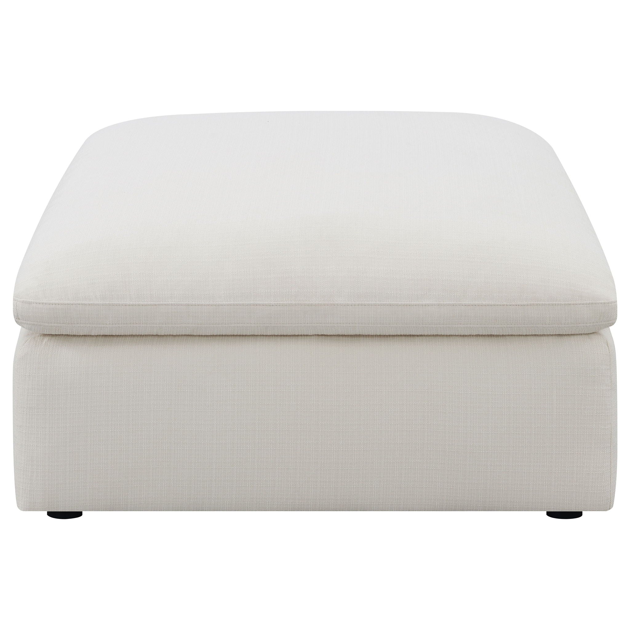 Hobson Square Upholstered Ottoman Ivory