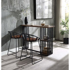 Zudora - Counter Height Table - Oak & Sandy Black