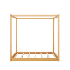 Wood Canopy Platform Bed With Support Legs And Airflow Slats