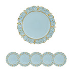 Plastic Charger Plate (Set of 6) - Blue / Gold
