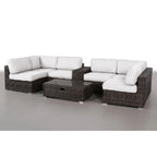 Elegant 4 Person Wicker Patio Seating Set With Cushions And Glass Top Table