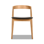 Raven - Stacking Sculpted Oak Dining Chair - Warm Natural Brown / Black