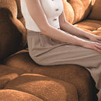 Sofa Set With Ottoman And Pillows, Textured, High Resilience Cushions
