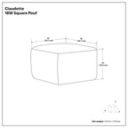 Clay - Square Pouf, Upholstered