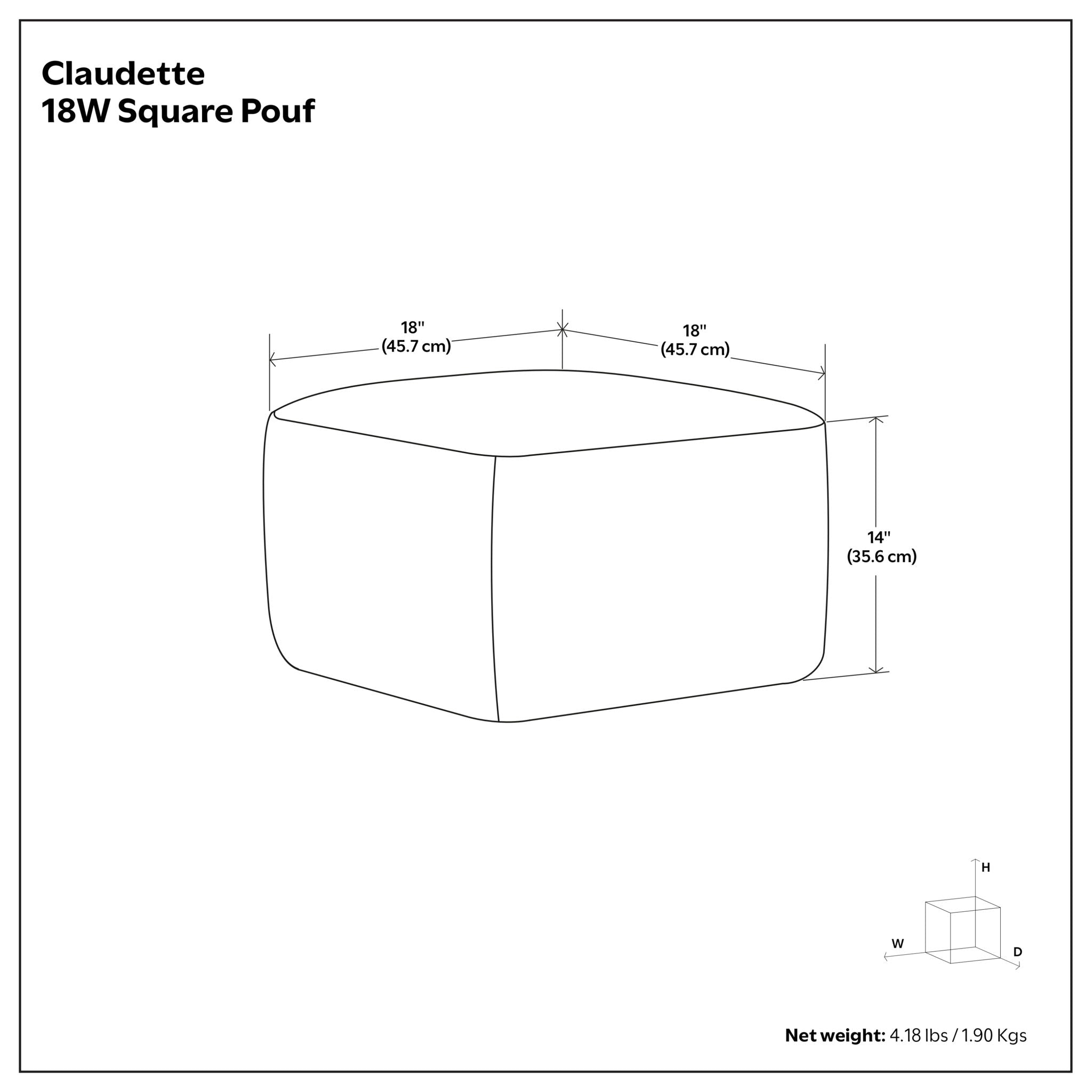 Clay - Square Pouf, Upholstered
