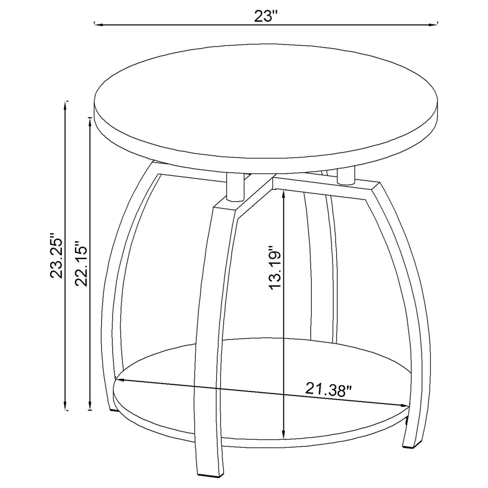 Dacre 3-piece Round Coffee and End Table Set Dark Charcoal