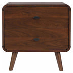 Robyn 2-drawer Nightstand Bedside Table Dark Walnut