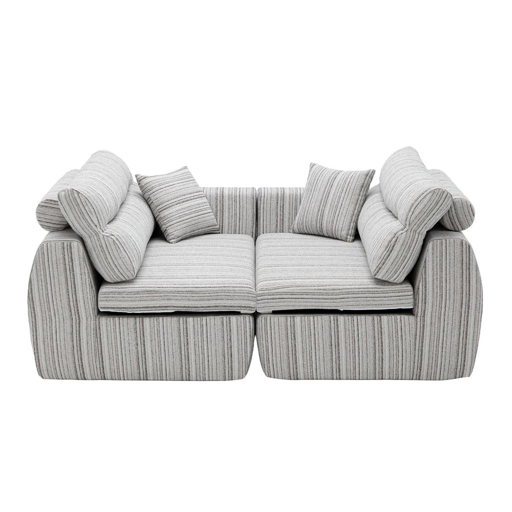 3 Seater, Couch With Throw Pillows For Living Room