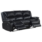 Camila 3-piece Upholstered Reclining Sofa Set Black