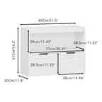 Book Organizer With Large Drawers And Open Shelves, Toy Storage Cabinet With Removable Wheels And Rounded Edges - White