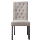 Yabeina - Side Chair (Set of 2) - Beige Linen & Gray