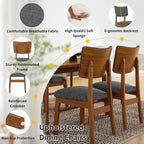 Dining Table Set For 4, Solid Wood Dining Table And Solid Wood Chairs, 5 Pieces Farmhouse Dining Table And 4 Upholstered Chairs - Brown / Gray