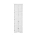 Tall Storage Cabinet With Doors And 4 Shelves For Living Room, Kitchen, Office, Bedroom, Bathroom, Modern