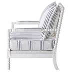 Blanchett Upholstered Bobbin Accent Chair White